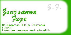 zsuzsanna fuge business card